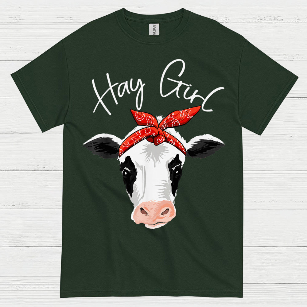 Hay Girl Bandana Cow T Shirt