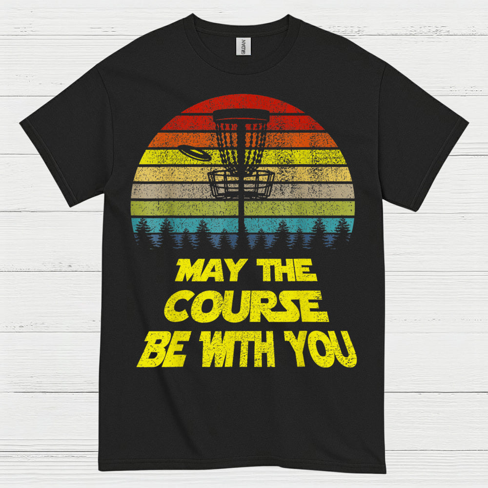 Retro Disc Golf May The Course Be With You T Shirt