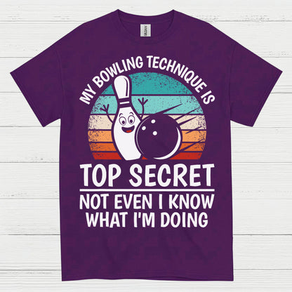 Top Secret Bowling Vintage Funny T Shirt