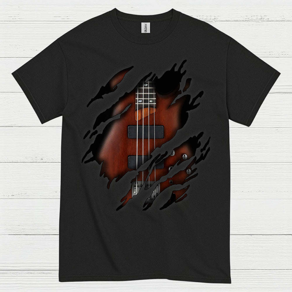 Ripped Bass Guitar T Shirt