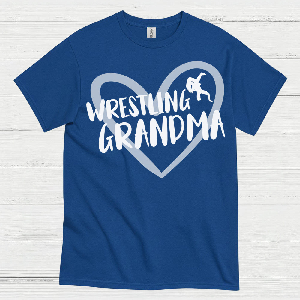 Wrestling Grandma Heart Graphic T Shirt