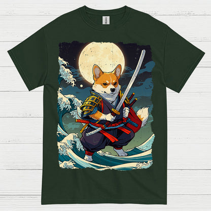 Samurai Corgi Warrior Art T Shirt