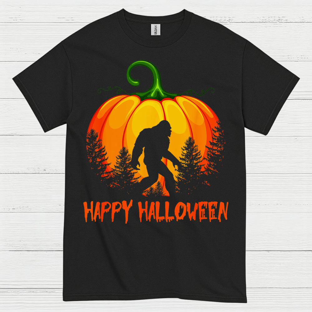 Happy Halloween Bigfoot Pumpkin T Shirt