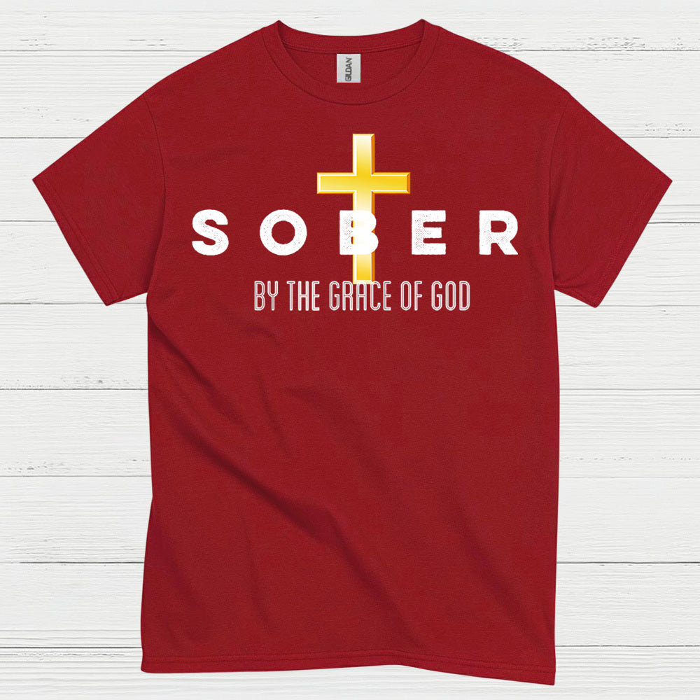 Saved By Grace Sober Christian T Shirt
