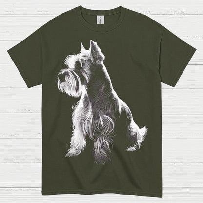 Miniature Schnauzer Silhouette Art T Shirt Elegant Dog Lover Shirt