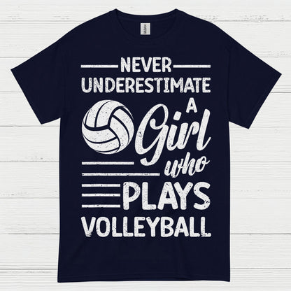Never Underestimate A Girl Volleyball T Shirt