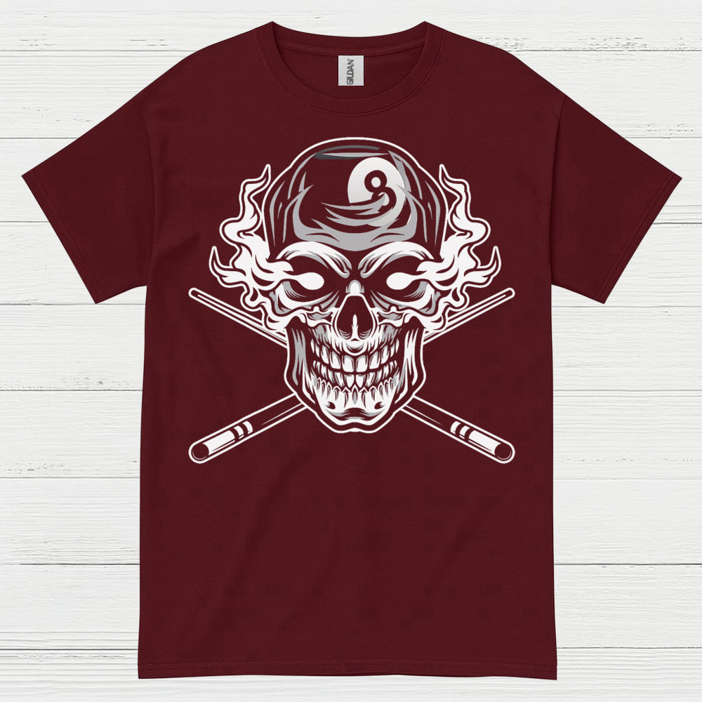 Skull 8 Ball Pool Player T Shirt