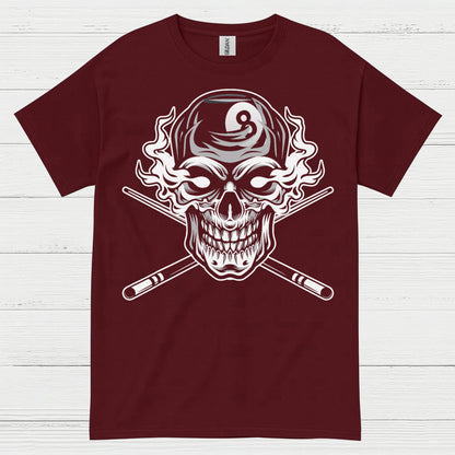 Skull 8 Ball Pool Player T Shirt