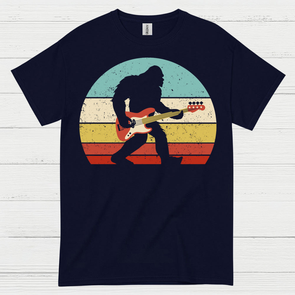 Bigfoot Bass Guitar Retro T Shirt
