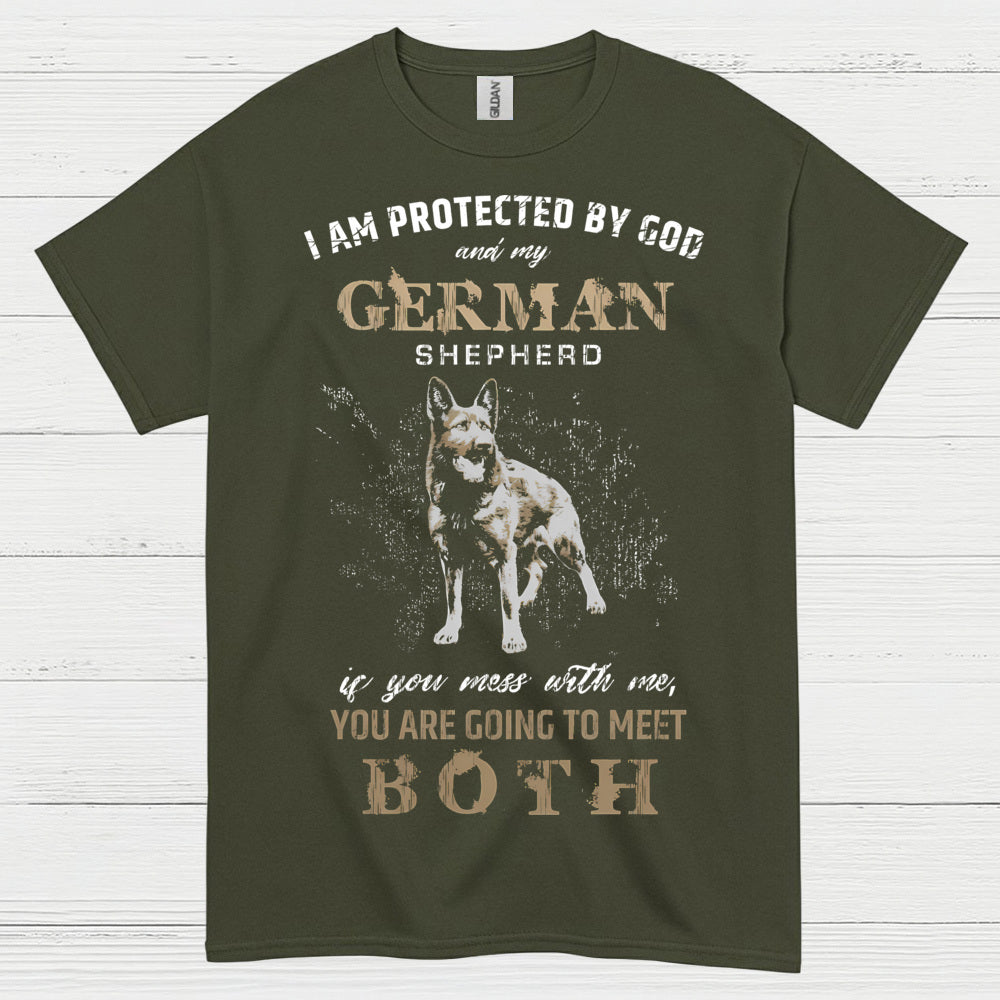 Protected By God And German Shepherd T Shirt