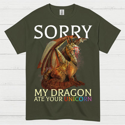 Sorry My Dragon Ate Your Unicorn T Shirt