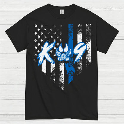 K9 Police Thin Blue Line Paw T Shirt
