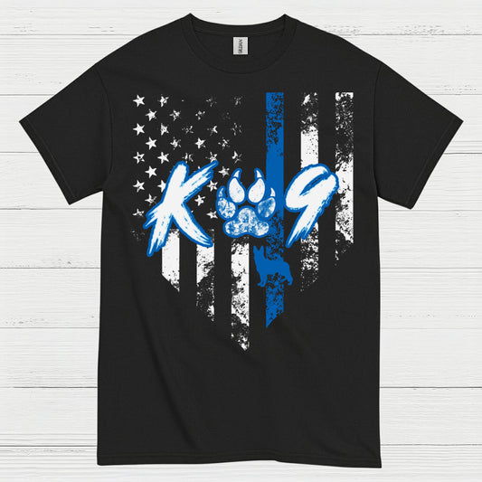 K9 Police Thin Blue Line Paw T Shirt