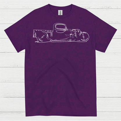 Minimal Hot Rod Line Art T Shirt