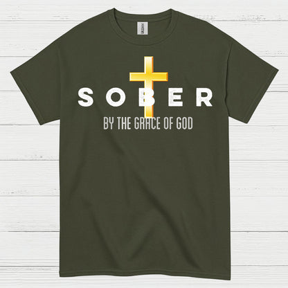 Saved By Grace Sober Christian T Shirt