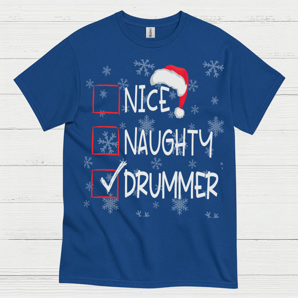 Checked Drummer Christmas T Shirt