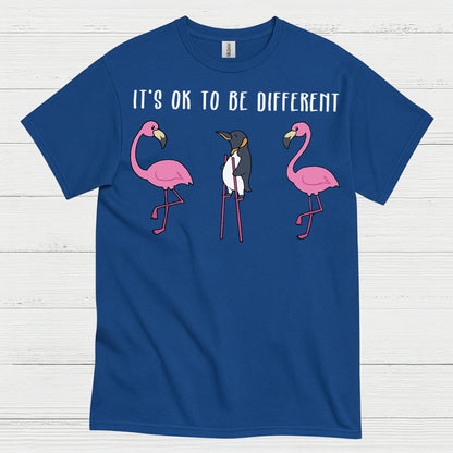 It’s Ok To Be Different Penguin Quote T Shirt