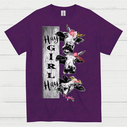 Hay Girl Hay Funny Cow T Shirt