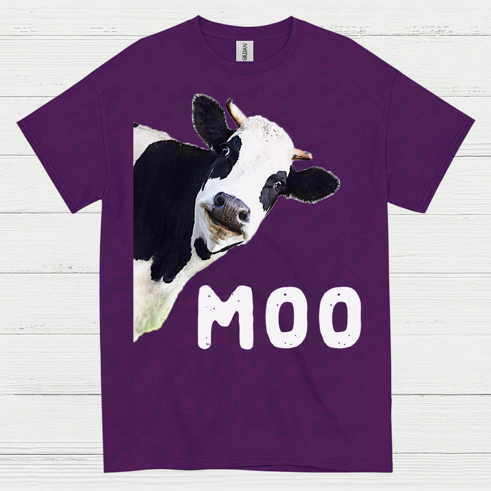 Moo Funny Cow Peekaboo T Shirt