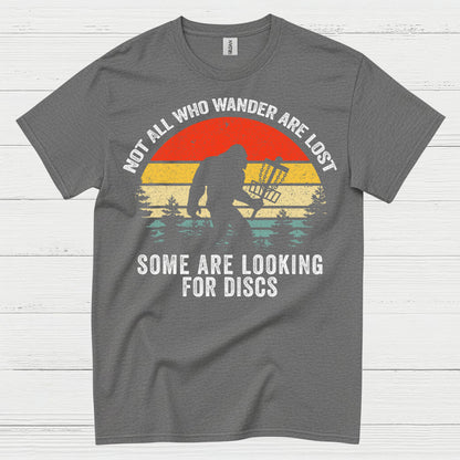 Not All Who Wander Disc Golf Bigfoot T Shirt