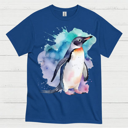 Watercolor Penguin Artistic Animal Graphic T Shirt