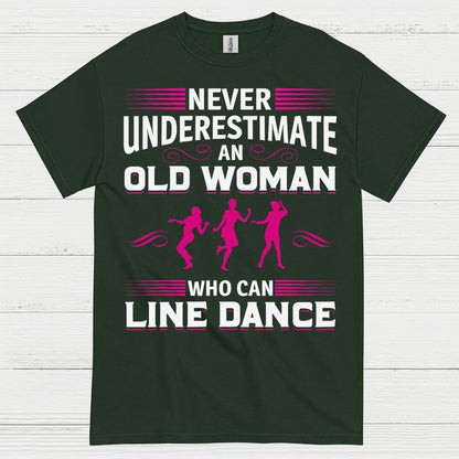 Line Dance Old Woman Funny T Shirt