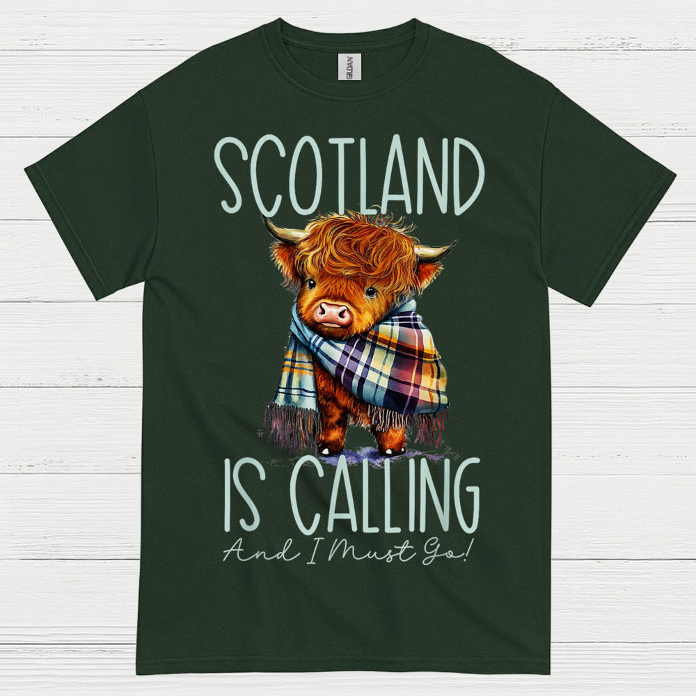 Scotland Is Calling Highland Cow T Shirt