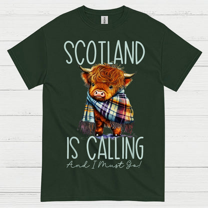 Scotland Is Calling Highland Cow T Shirt