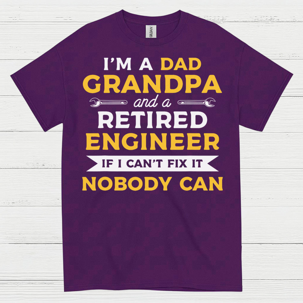 Retired Engineer Grandpa Dad T Shirt