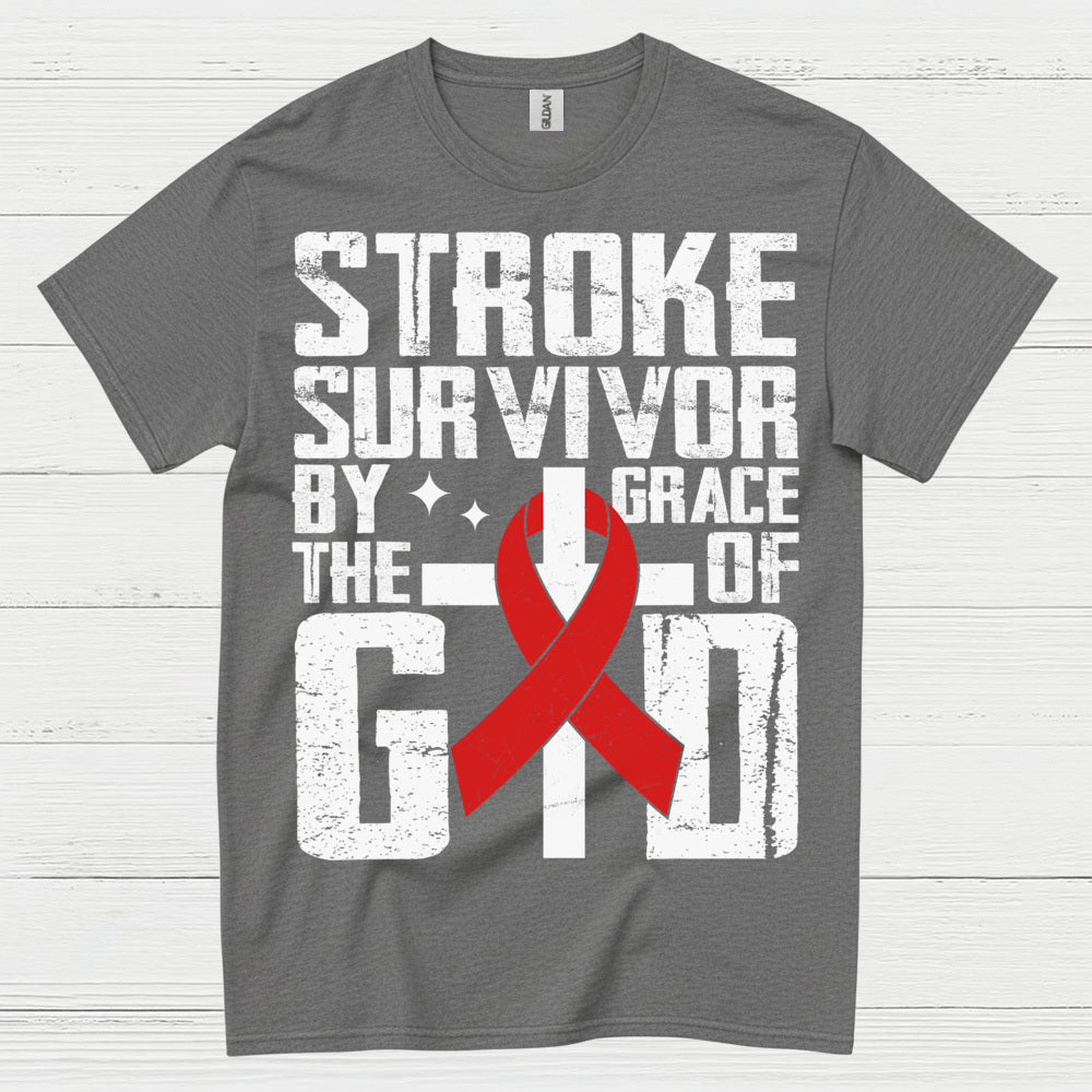 Stroke Survivor By The Grace Of God Awareness T Shirt