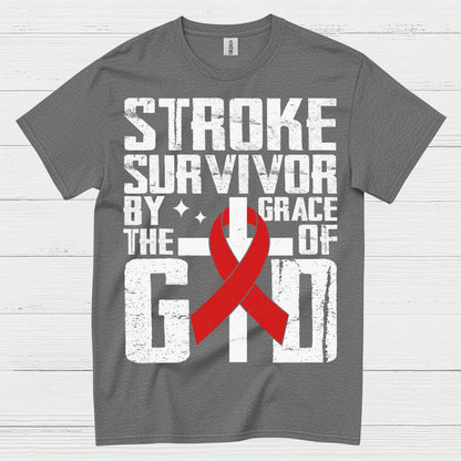 Stroke Survivor By The Grace Of God Awareness T Shirt