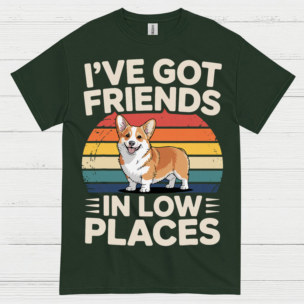Friends In Low Places Corgi Retro T Shirt