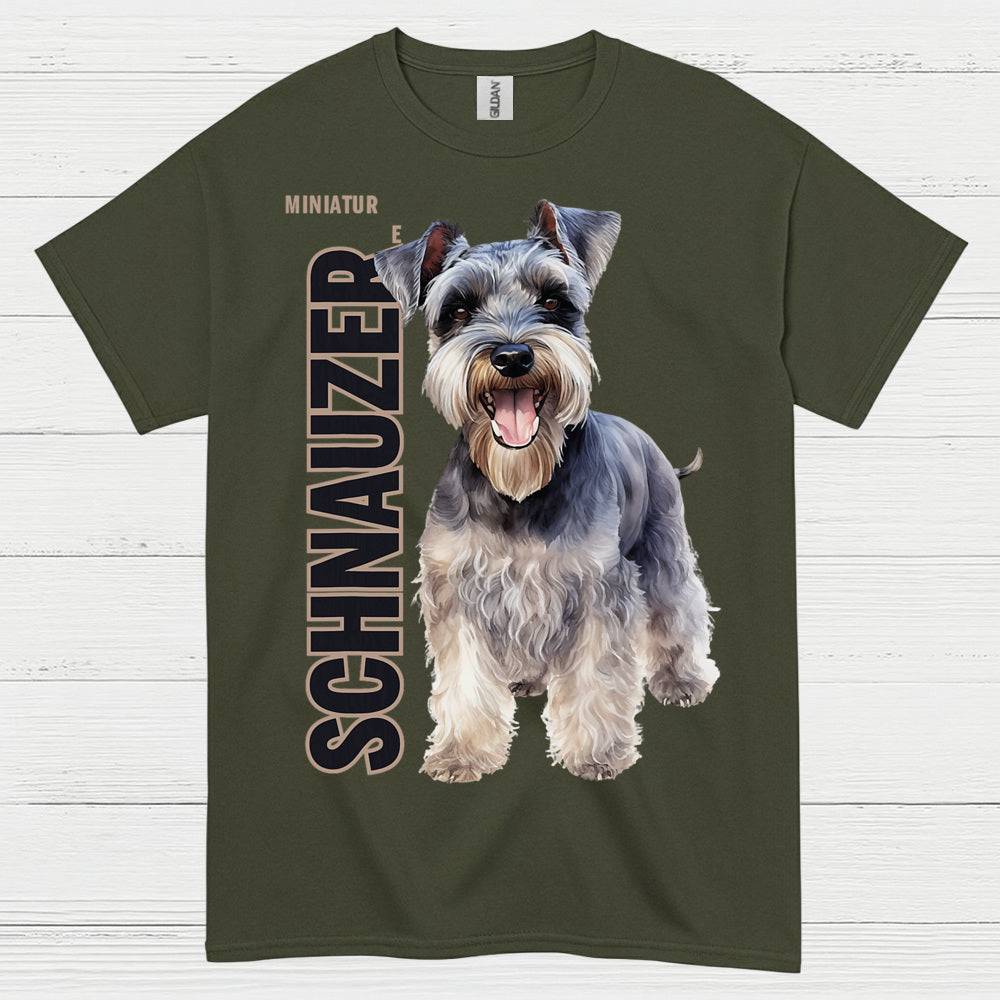 Miniature Schnauzer Realistic Dog Art T Shirt