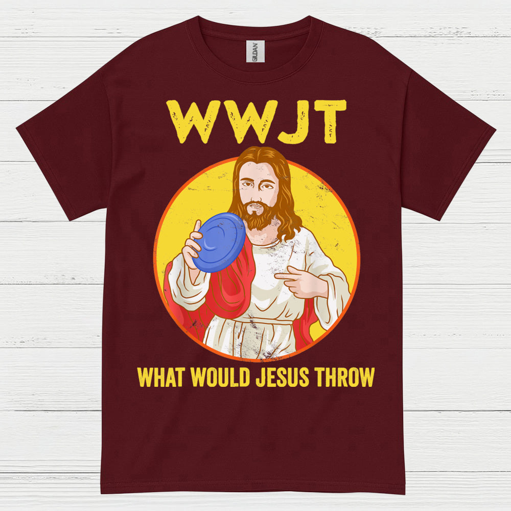 WWJT What Would Jesus Throw Disc Golf T Shirt