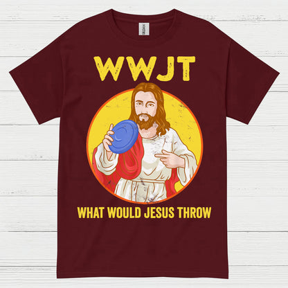 WWJT What Would Jesus Throw Disc Golf T Shirt