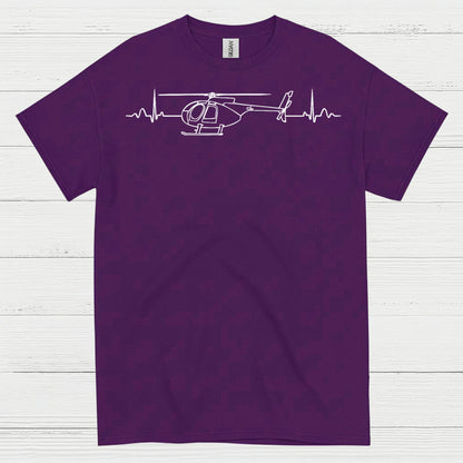Helicopter Heartbeat Aviation Minimal T Shirt