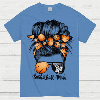 Basketball Mom Messy Bun Sunglasses T Shirt