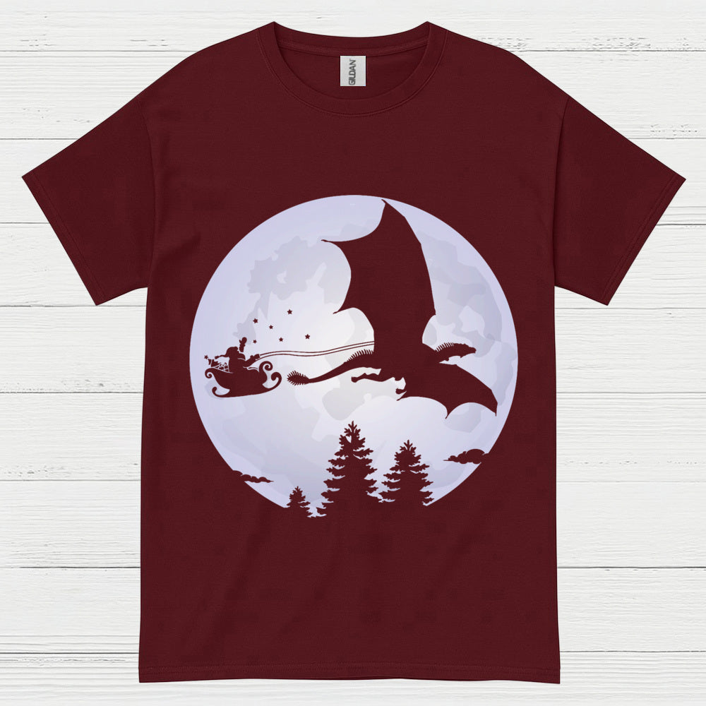 Santa Dragon Moon T Shirt