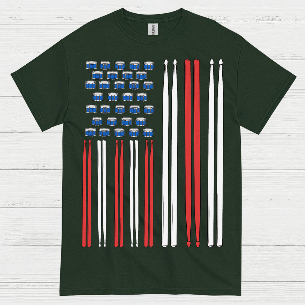American Drummer Flag T Shirt