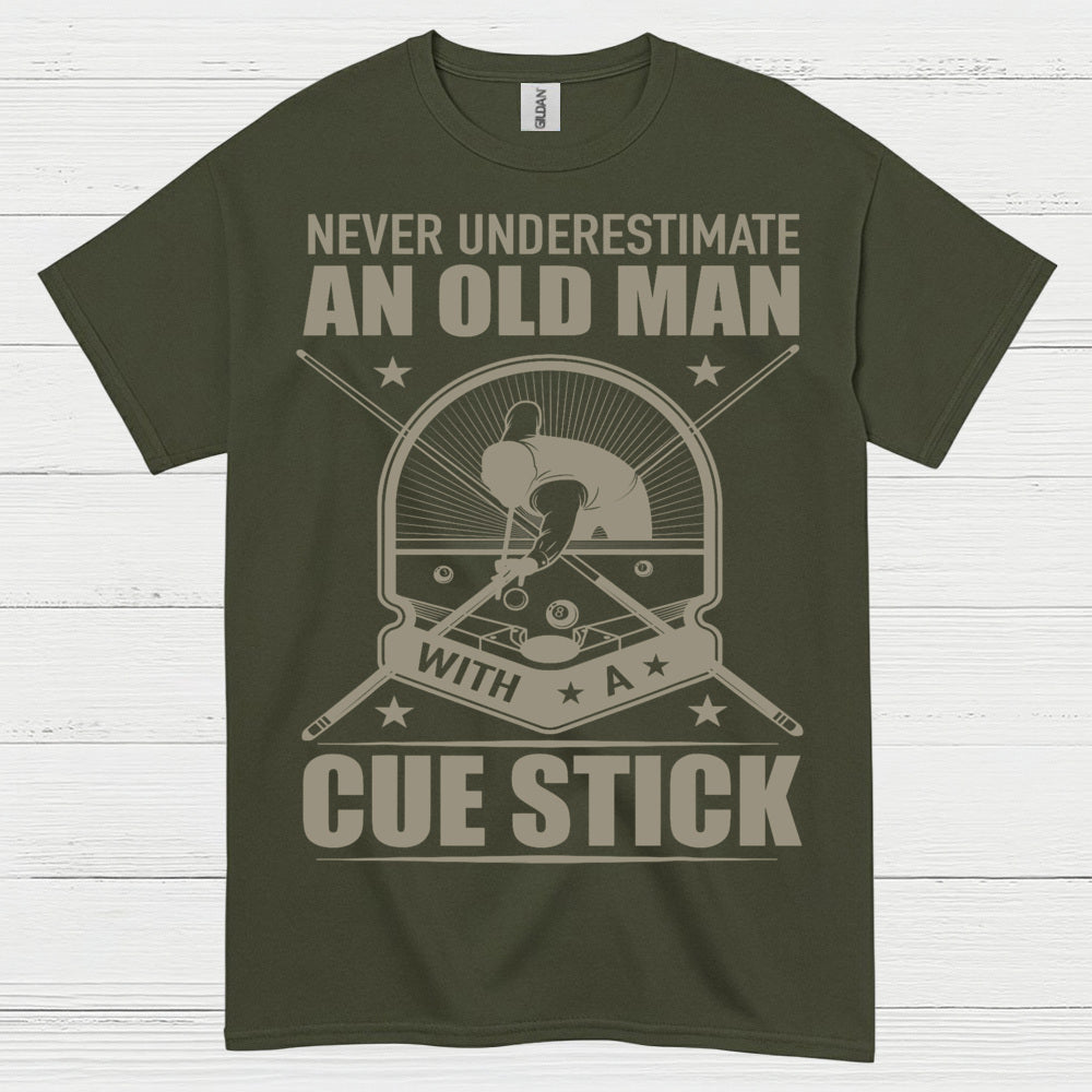 Old Man With Cue Stick Billiards T Shirt