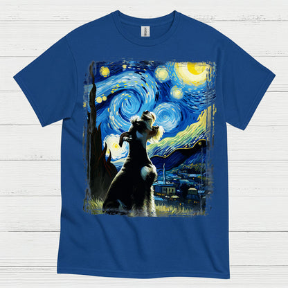 Starry Night Schnauzer Art Dog Lover T Shirt