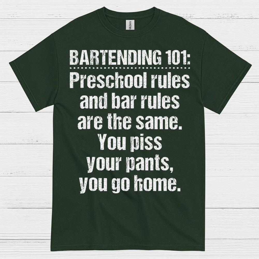Bartending 101 Rules Humor T Shirt