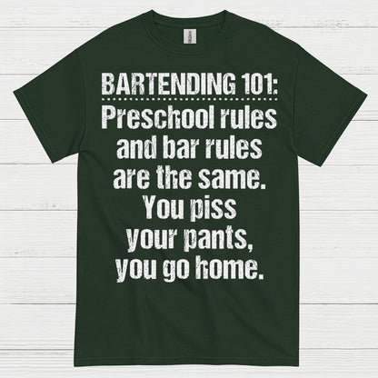 Bartending 101 Rules Humor T Shirt