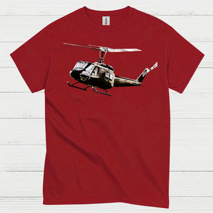 UH-1 Huey Flying Military Helicopter T Shirt
