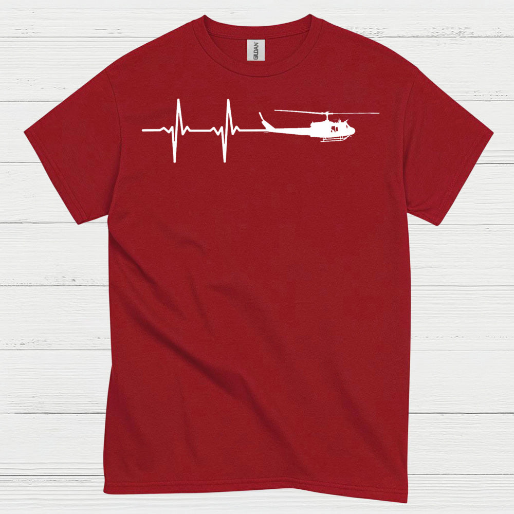 Helicopter Heartbeat Aviation T Shirt