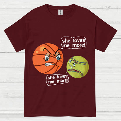 She Loves Me More Basketball Softball T Shirt