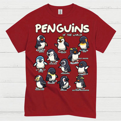 Penguins Of The World Educational Graphic T Shirt