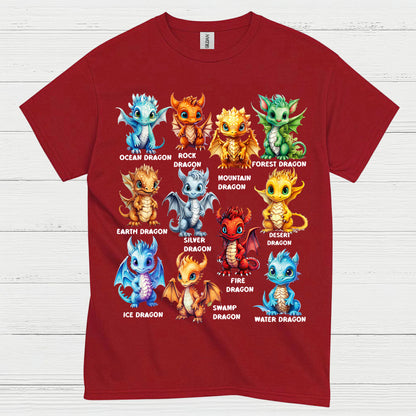 Cute Baby Dragons Elements T Shirt