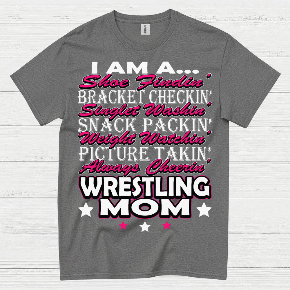 Wrestling Mom Always Cheering T Shirt