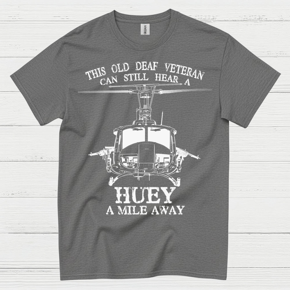 Old Deaf Veteran Huey Helicopter T-Shirt